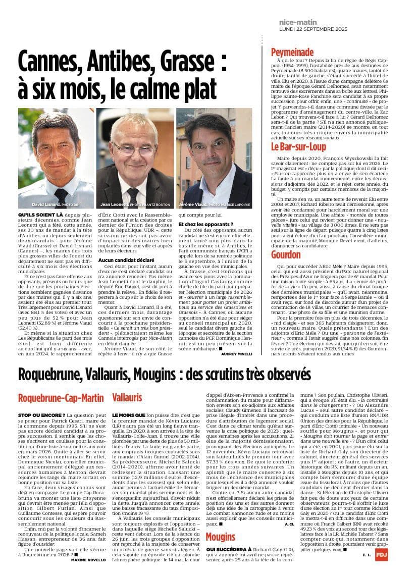 Cannes, Antibes, Grasse : à six mois, le calme plat